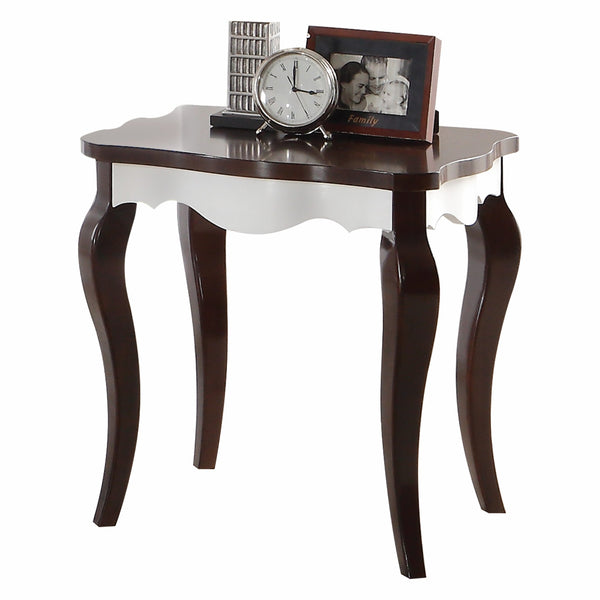 24' X 22' X 24' Walnut White Wood End Table