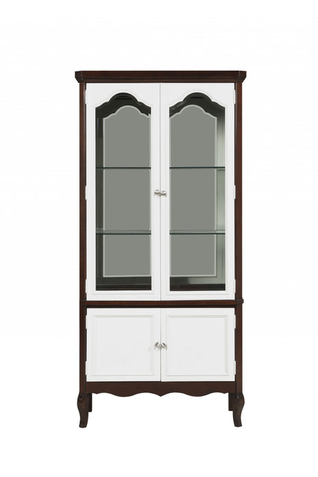 18' X 39' X 78' Walnut White Wood Curio Cabinet