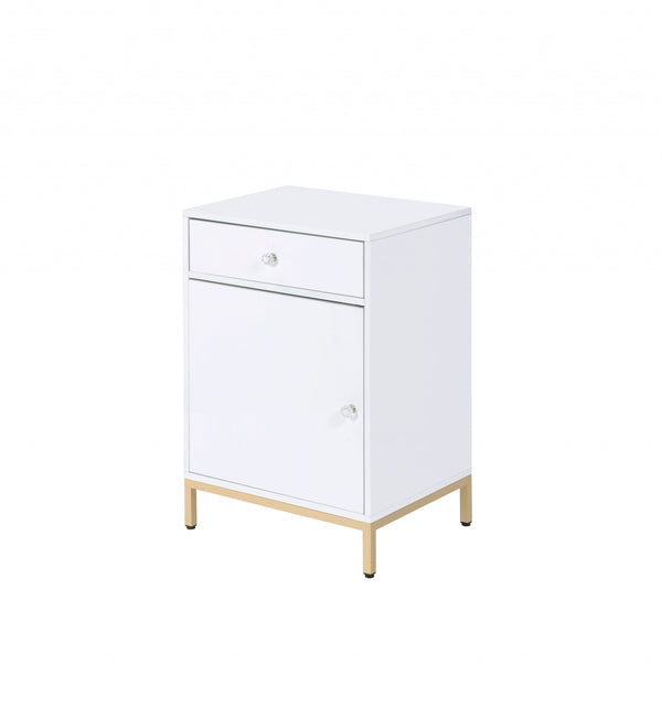 16' X 20' X 30' White High Gloss Gold Metal Wood Cabinet