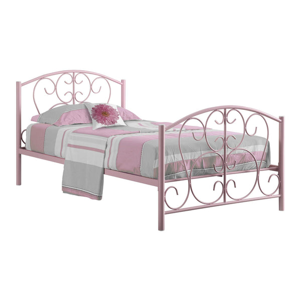 41" X 78" X 37" Pink Metal Twin Bed Frame