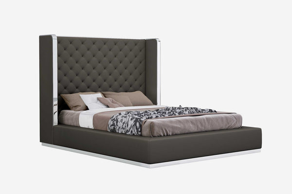 75 X 91 X 60 Dark Grey Queen Bed