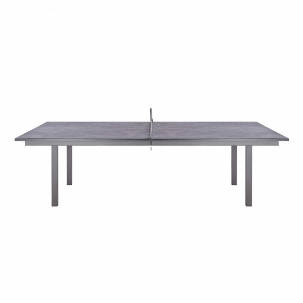 108 X 60 X 30 Dark Gray Ceramic Glass Game Table