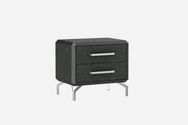 27 X 18 X 24 Grey Stainless Steel Nightstand