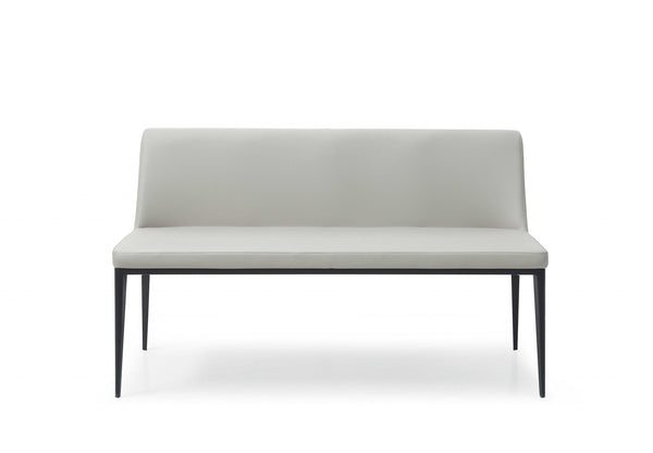 51 X 22 X 30 Light Grey Faux Leather Bench