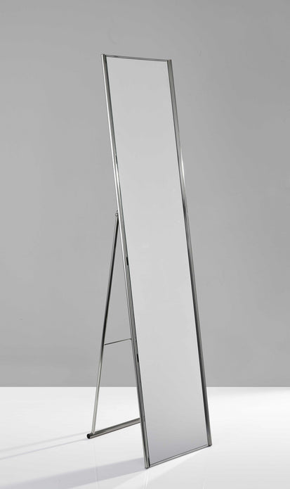 13.5' X 14.5' X 59' Brushed steel  Floor Mirror