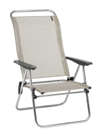 Premium Light Gray Aluminum Low Folding Armchair