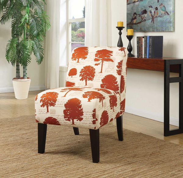 23' X 31' X 34' Tree Fabric Wood Accent Chair