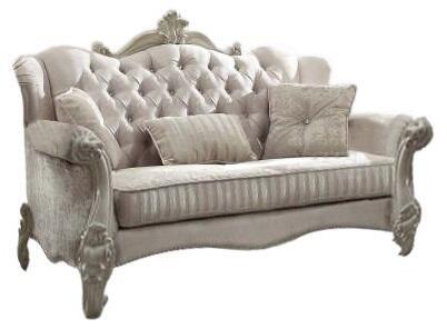 69' X 43' X 45' Ivory Velvet Loveseat W3 Pillows