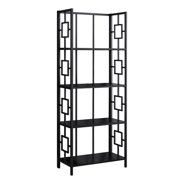 62" 4 Tier Bookcase BlackwithBlack Metal Etagere