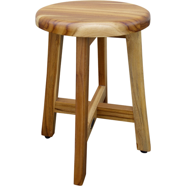 13" Round Compact Teak Chair in Natural Finish