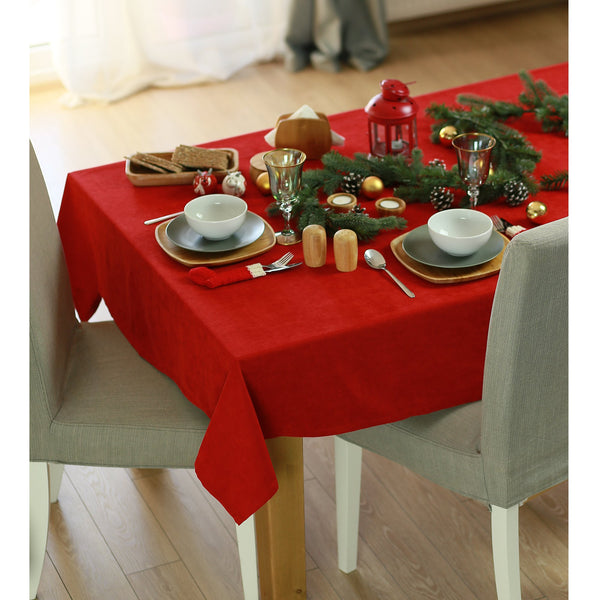 104" Merry Christmas Rectangle Tablecloth in  Red