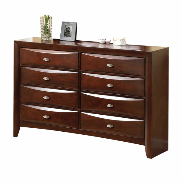 41' Espresso Wood Finish Dresser with 8 Drawers