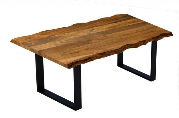 63" Modern Rustic Real Wood Live Edge Dining Table