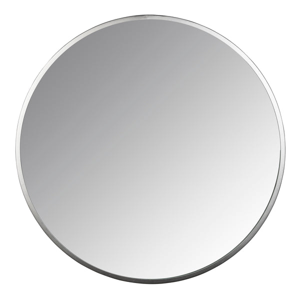 Minimalist Silver Round Wall Mirror