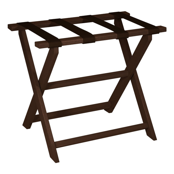 Earth Friendly Brown Folding Luggage Rack with Brown Straps