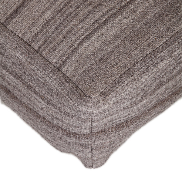 Stone Gray and Brown Pouf