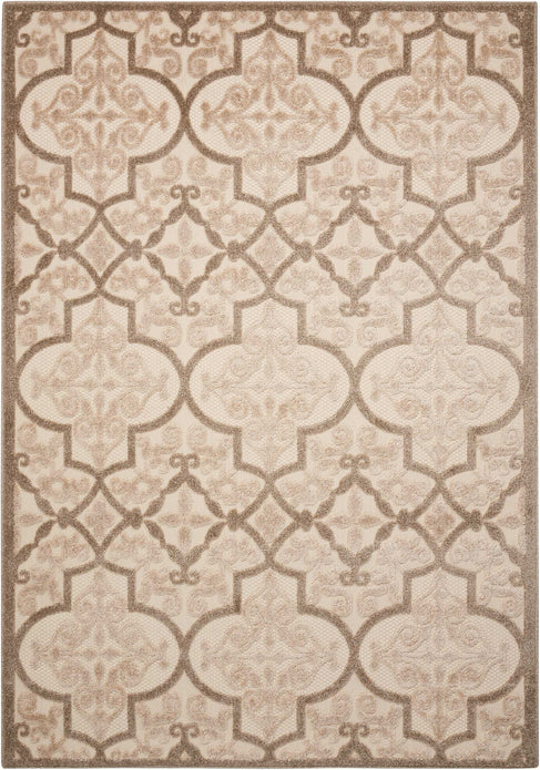 5’ x 8’ Cream and Beige Trellis Indoor Outdoor Area Rug