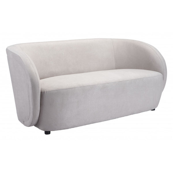 Modern Curves Gray Microfiber Sofa