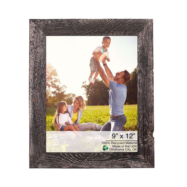 9" x 12" Rustic Farmhouse Rustic Black Wood Frame