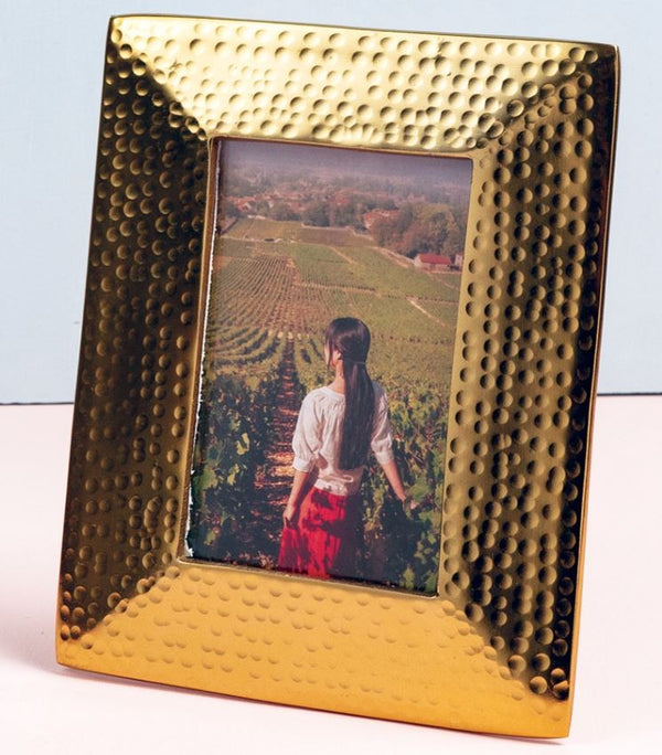 4" x 6" Hammered Golden Picture Frame