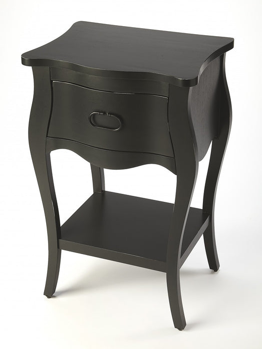 Black Single Drawer Nightstand