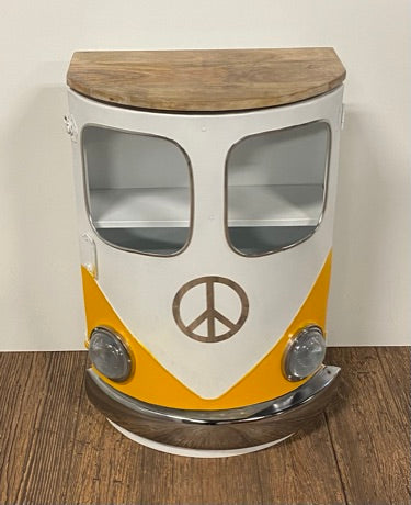 Metal  Mango Wood Yellow Bed Side Table