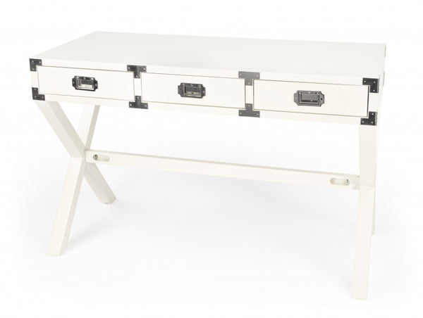 Modern White Campaign Style Desk