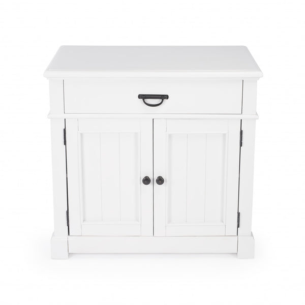 Alek White Solid Wood Chest with Storage