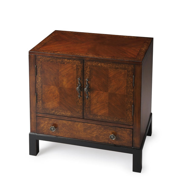 Courtland Cherry & Burl Accent Cabinet