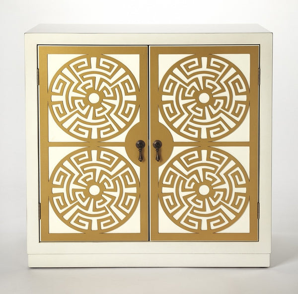 Kiku Gold & White Accent Cabinet