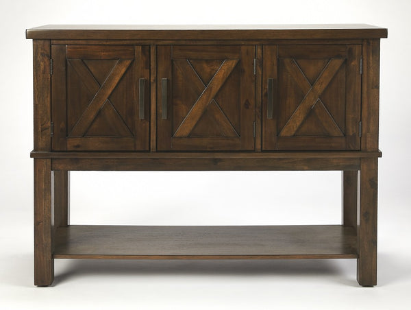 Rustic Natural Dark Brown Buffet Cabinet