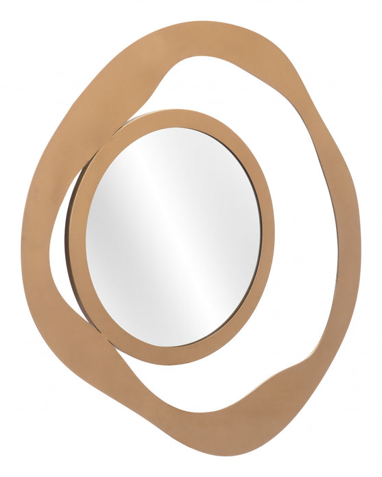 Spiro Contemporary Gold Round Mirror