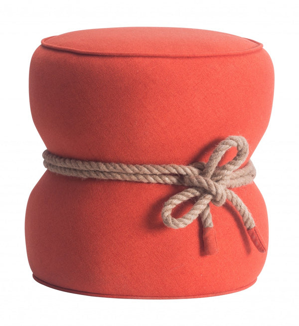 Orange Cinch Ottoman