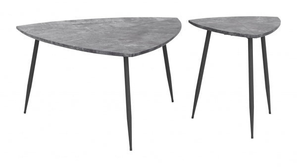 Set of Two Gray Accent Tables