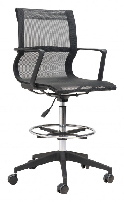 Mod All Black Mesh Drafting Chair