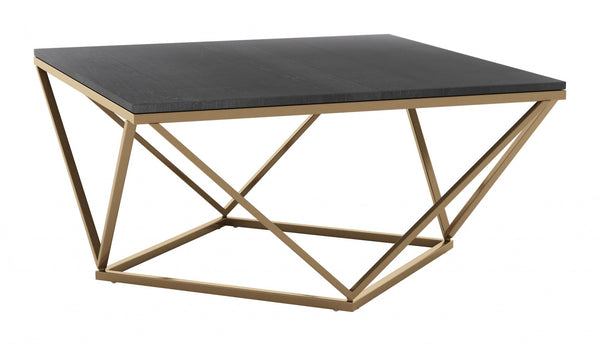 Black Marble and Gold Coffee Table