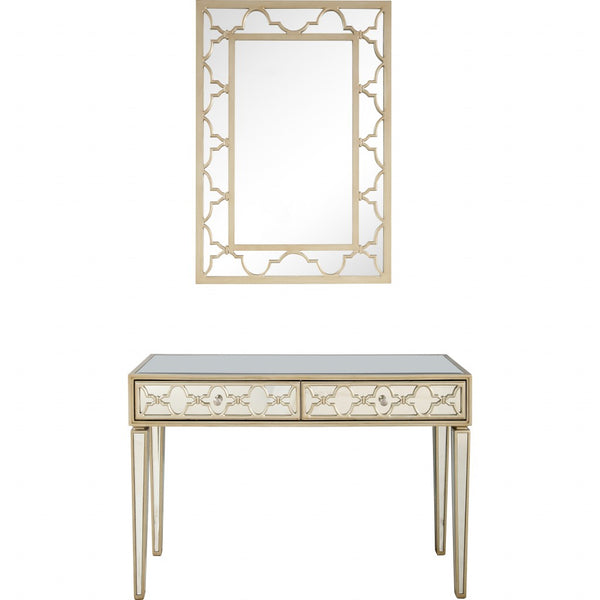 Champagne Glass Mirror and Console Table