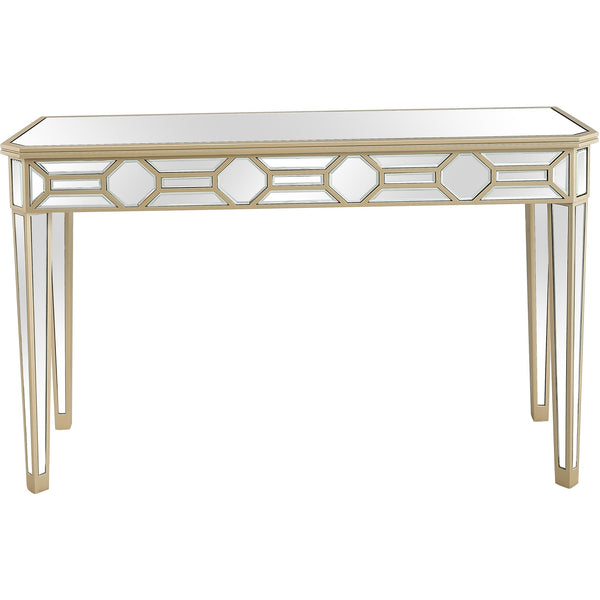 Gold Trimmed Mirrored Console Table