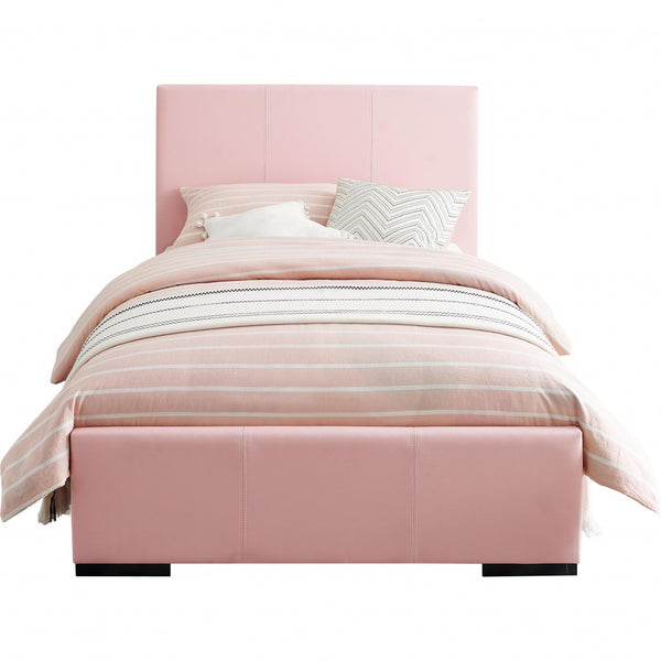 Pink Upholstered Twin Platform Bed