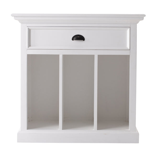 Classic White Large Nightstand With Dividers