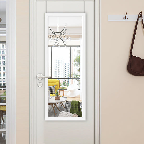 White Framed Door Mount Mirror