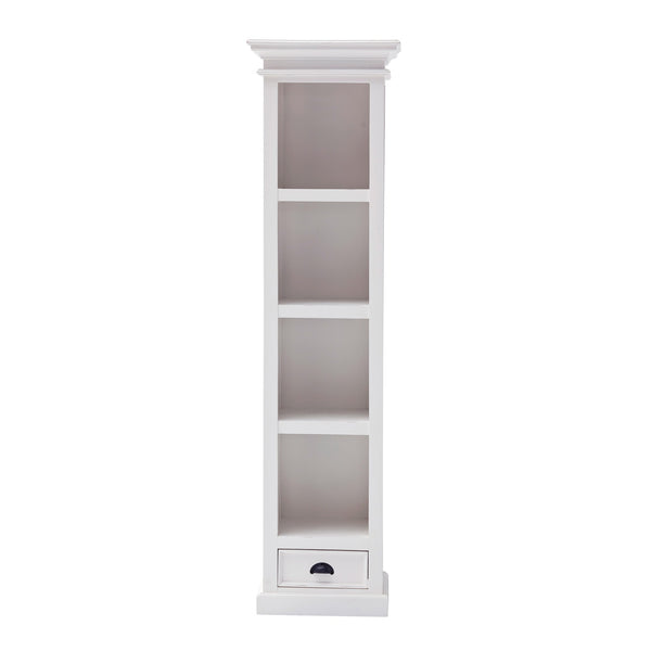 Classic White Bookshelf with Drawer