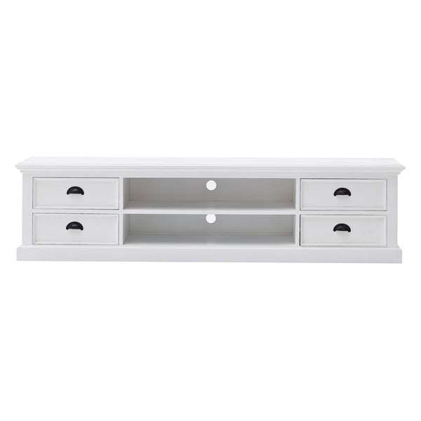 71" Classic White Entertainment Unit with Four Drawers