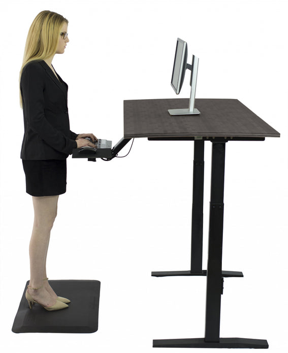 Black on Black 45" Bamboo Dual Motor Electric Office Adjustable Computer Desk