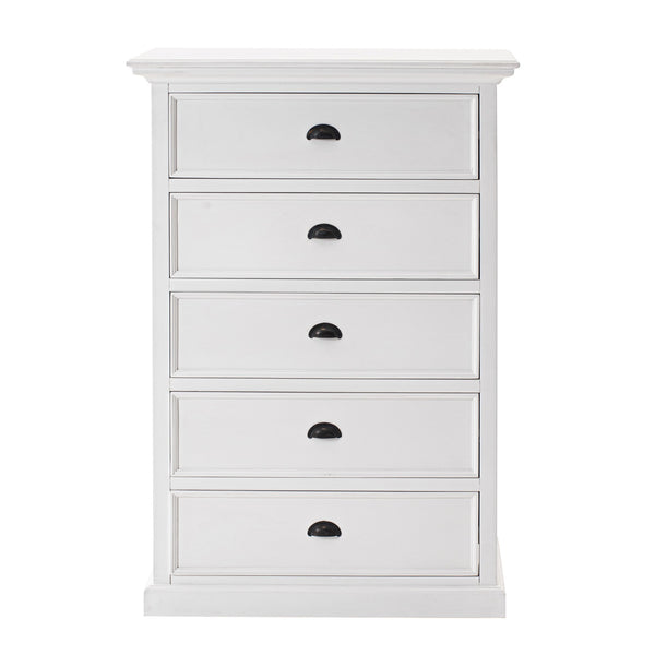 Classic White Five Drawer Dresser