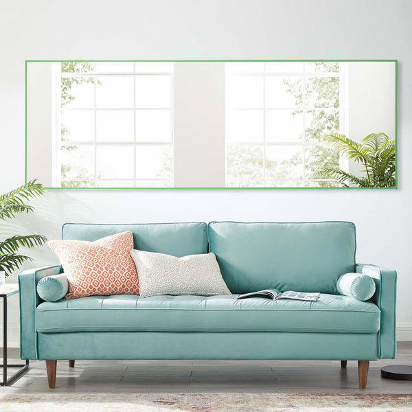 Green Framed Wall Mirror