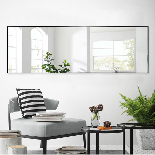 Jumbo Black Aluminum Frame Full-length Floor Mirror