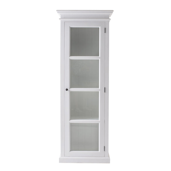 Classic White and Glass Door Storage Cabinet