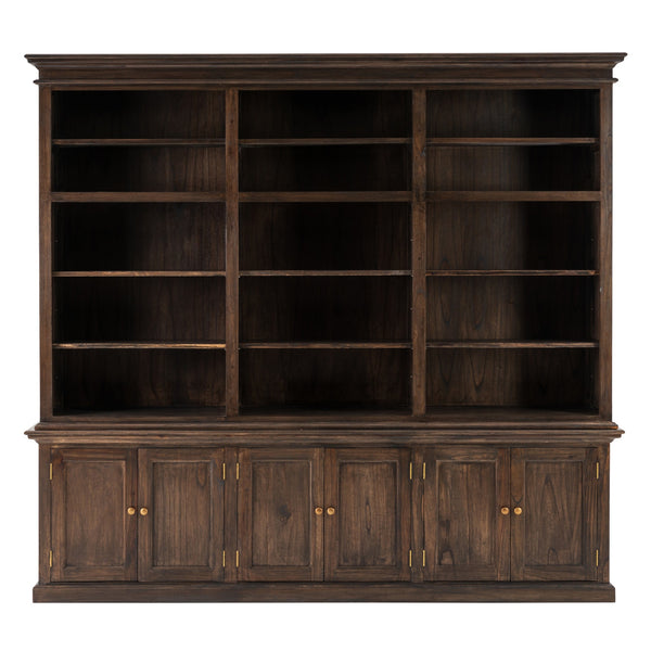 Black Wash Triple Bookshelf Hutch