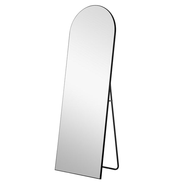 Arched Black Standing Mirror